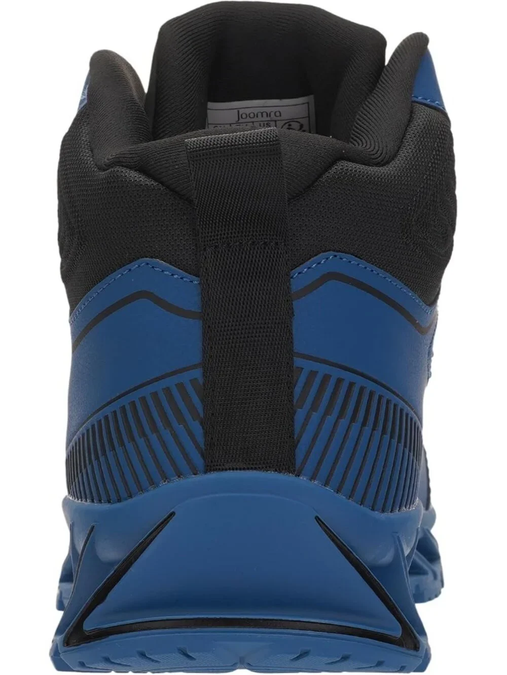 Joomra Men's Blue Black Rubber Leather High Top Athletic Inspire Lace Up Sneaker